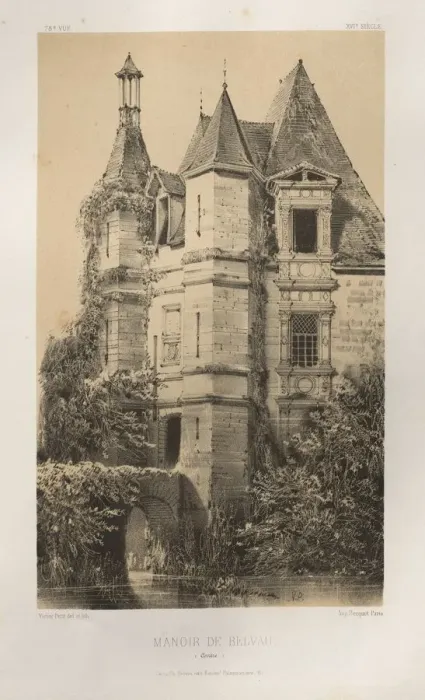 Framed Print : Pl. 78, Manoir de Belvau (Correze), 1860. Creator: Victor Petit (French, 1817-1874) Framed Print : Pl. 78, Manoir de Belvau (Correze), 1860. Creator: Victor Petit (French, 1817-1874)