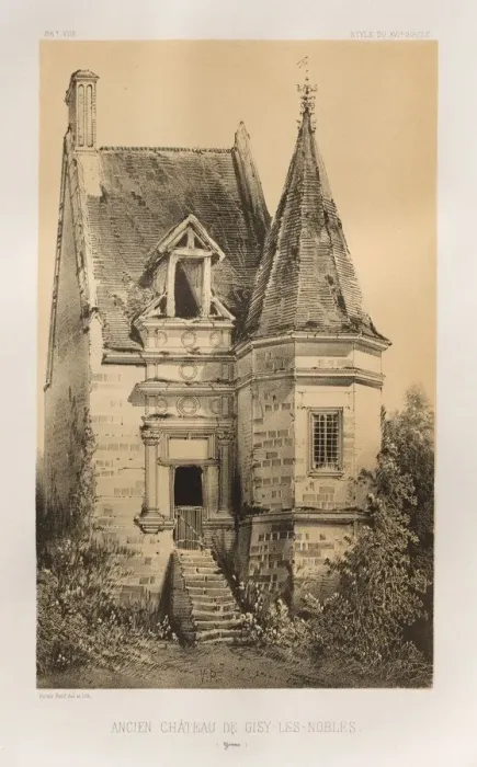 Framed Print : Pl. 86, Ancien Chateau de Gisy-Les-Nobles (Yonne), 1860. Creator: Victor Petit (French Framed Print : Pl. 86, Ancien Chateau de Gisy-Les-Nobles (Yonne), 1860. Creator: Victor Petit (French