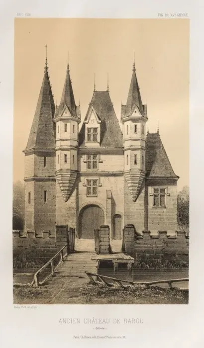 Framed Print : Pl. 88, Ancien Chateau de Barou (Calvados), 1860. Creator: Victor Petit (French Framed Print : Pl. 88, Ancien Chateau de Barou (Calvados), 1860. Creator: Victor Petit (French