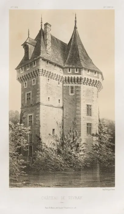 Framed Print : Pl. 91, Chateau de Tevray (Eure), 1860. Creator: Victor Petit (French, 1817-1874) Framed Print : Pl. 91, Chateau de Tevray (Eure), 1860. Creator: Victor Petit (French, 1817-1874)
