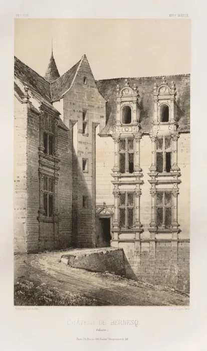 Framed Print : Pl. 92, Chateau de Bernesq (Calvados), 1860. Creator: Victor Petit (French, 1817-1874) Framed Print : Pl. 92, Chateau de Bernesq (Calvados), 1860. Creator: Victor Petit (French, 1817-1874)