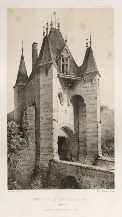 Framed Print : Pl. 95, Porte de Villeneuve-Le-Roi (Yonne), 1860. Creator: Victor Petit (French, 1817-1874) Framed Print : Pl. 95, Porte de Villeneuve-Le-Roi (Yonne), 1860. Creator: Victor Petit (French, 1817-1874)