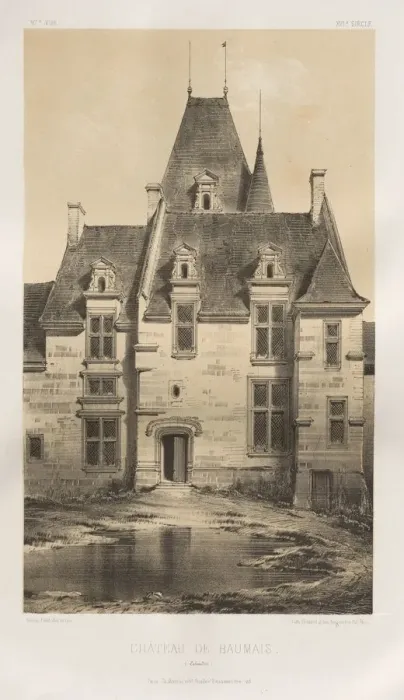 Framed Print : Pl. 97, Chateau de Baumais (Calvados), 1860. Creator: Victor Petit (French, 1817-1874) Framed Print : Pl. 97, Chateau de Baumais (Calvados), 1860. Creator: Victor Petit (French, 1817-1874)