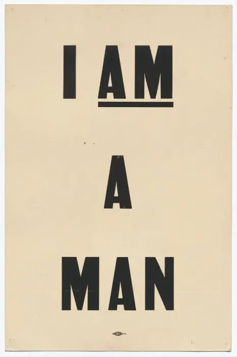 Framed Print : Placard stating I AM A MAN'carried by Arthur J Framed Print : Placard stating I AM A MAN'carried by Arthur J