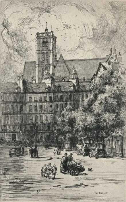 Framed Print : Place Baudoyer, 1915. Artist: Frank Milton Armington Framed Print : Place Baudoyer, 1915. Artist: Frank Milton Armington