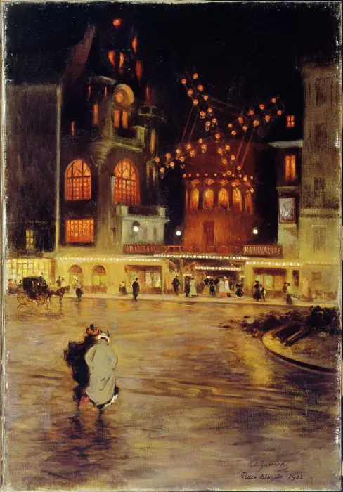 Framed Print : Place Blanche and the Moulin Rouge, 1902. Creator: Edouard Zawiski Framed Print : Place Blanche and the Moulin Rouge, 1902. Creator: Edouard Zawiski