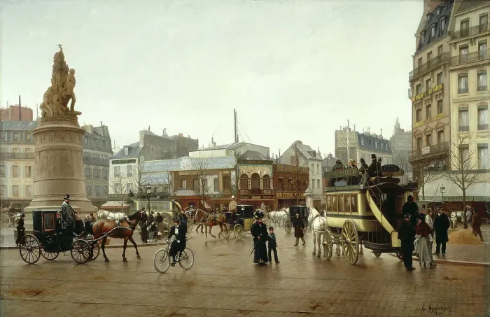 Framed Print : Place Clichy, in 1896, 1896. Creator: Edmond Grandjean Framed Print : Place Clichy, in 1896, 1896. Creator: Edmond Grandjean