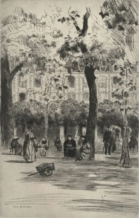 Framed Print : Place des Vosges, 1915. Artist: Frank Milton Armington Framed Print : Place des Vosges, 1915. Artist: Frank Milton Armington