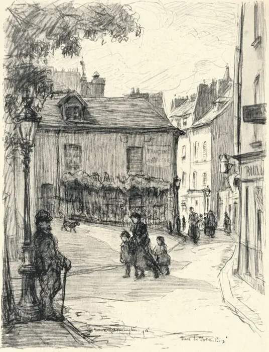 Framed Print : Place du Tertre, Montmartre, 1915. Artist: Frank Milton Armington Framed Print : Place du Tertre, Montmartre, 1915. Artist: Frank Milton Armington