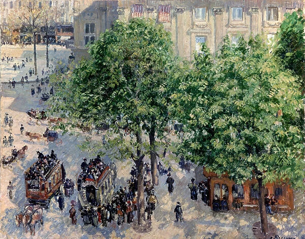 Place du Theatre Francais in Paris. Spring, 1898. Artist: Camille Pissarro