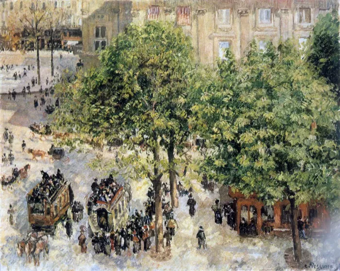 Framed Print : Place du Theatre-Francais, Spring, 1898. Artist: Camille Pissarro Framed Print : Place du Theatre-Francais, Spring, 1898. Artist: Camille Pissarro