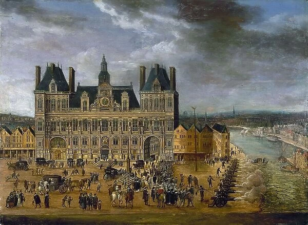 Place de Greve and Hotel de Ville, during a public holiday, around 1640. Creator: Unknown
