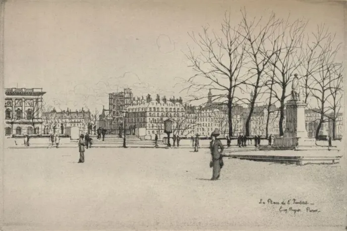 Framed Print : Place de l Institut, 1915. Artist: Eugene Bejot Framed Print : Place de l Institut, 1915. Artist: Eugene Bejot