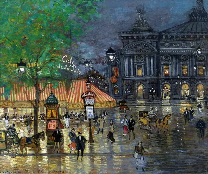 Framed Print : Place de l Opera, Paris. Artist: Korovin, Konstantin Alexeyevich (1861-1939) Framed Print : Place de l Opera, Paris. Artist: Korovin, Konstantin Alexeyevich (1861-1939)