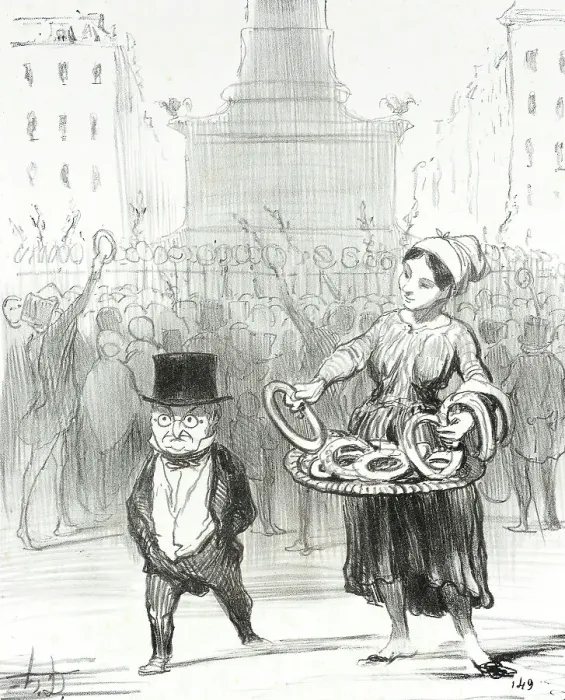 Framed Print : Place de la Bastille, 1850. Creator: Honore Daumier Framed Print : Place de la Bastille, 1850. Creator: Honore Daumier