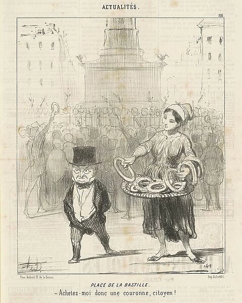 Place de la Bastille, 19th century. Creator: Honore Daumier