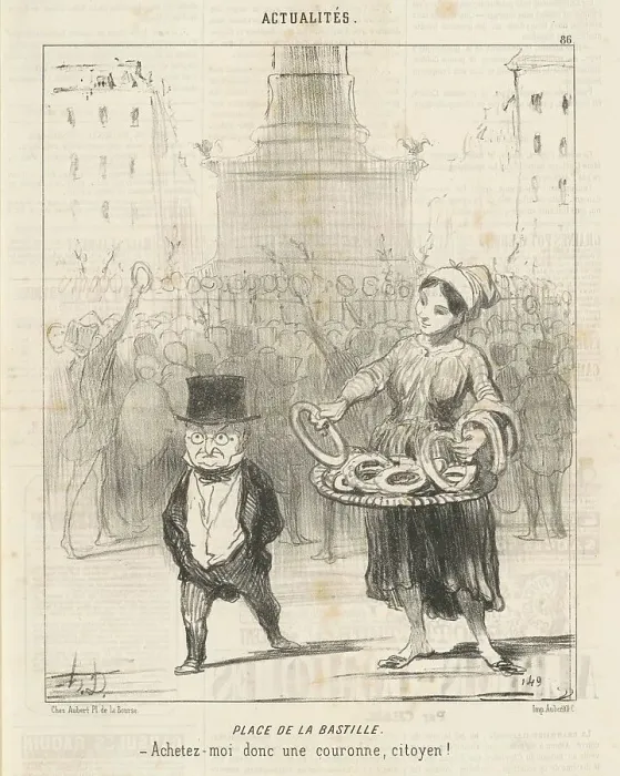 Framed Print : Place de la Bastille, 19th century. Creator: Honore Daumier Framed Print : Place de la Bastille, 19th century. Creator: Honore Daumier