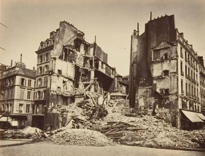 Framed Print : Place de la Bastille, Burned, 1871. Creator: Alphonse J. Liebert Framed Print : Place de la Bastille, Burned, 1871. Creator: Alphonse J. Liebert