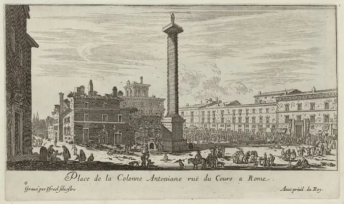 Framed Print : Place de la Colonne Antoniane ruë du Cours a Rome, 1640-1660. Creator: Israel Silvestre Framed Print : Place de la Colonne Antoniane ruë du Cours a Rome, 1640-1660. Creator: Israel Silvestre