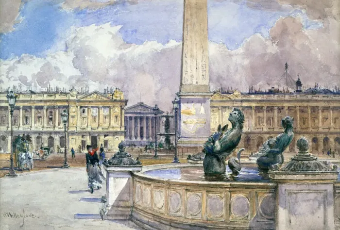 Framed Print : Place de la Concorde, 1847-1908. Artist: John Fulleylove