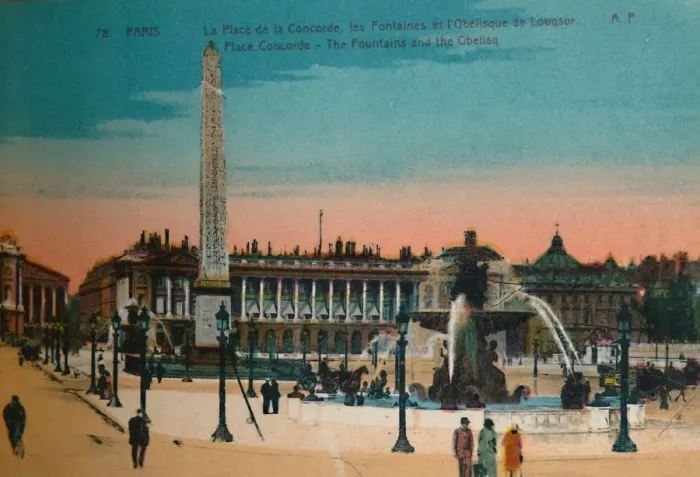 Framed Print : Place de la Concorde - The Fountains and the Luxor Obelisk, Paris, c1920 Framed Print : Place de la Concorde - The Fountains and the Luxor Obelisk, Paris, c1920
