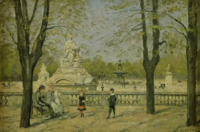 Framed Print : Place de la Concorde, view of the Tuileries terrace, c1880. Creator: Stanislas Lepine Framed Print : Place de la Concorde, view of the Tuileries terrace, c1880. Creator: Stanislas Lepine