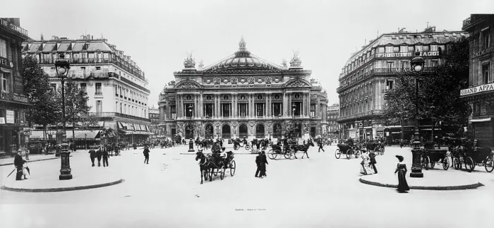 Framed Print : Place de l'Opera - Streetscape, Paris. Creator: Unknown. Place de l'Opera - Streetscape, Paris. Creator: Unknown Framed Print : Place de l'Opera - Streetscape, Paris. Creator: Unknown. Place de l'Opera - Streetscape, Paris. Creator: Unknown