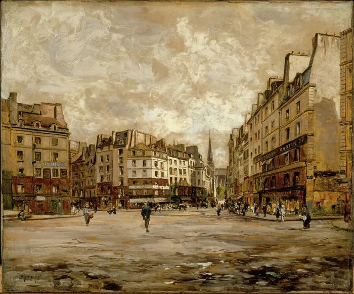 Framed Print : Place Maubert, in 1888, 1888. Creator: Unknown Framed Print : Place Maubert, in 1888, 1888. Creator: Unknown