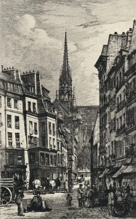 Framed Print : Place Maubert, 1915. Artist: Lucien Gautier Framed Print : Place Maubert, 1915. Artist: Lucien Gautier