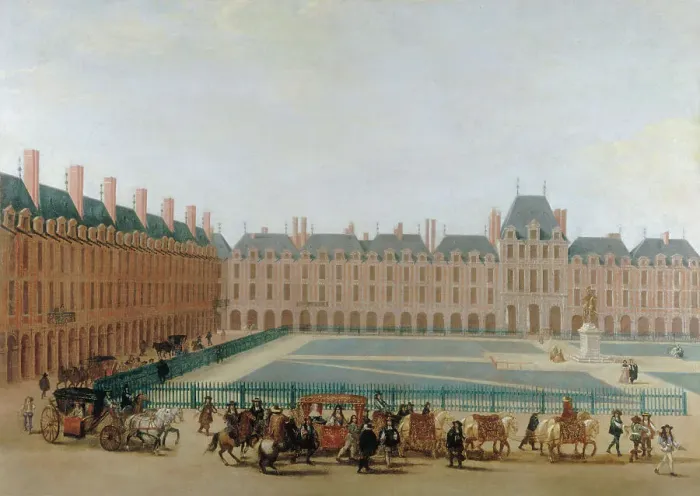 Framed Print : Place Royale, circa 1660; passage of the king's carriage. c1655 — 1665. Creator: Unknown Framed Print : Place Royale, circa 1660; passage of the king's carriage. c1655 — 1665. Creator: Unknown