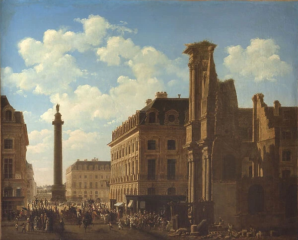 The Place Vendome and Rue de Castiglione with the Ruins of the Church of the Feuillants, 1808