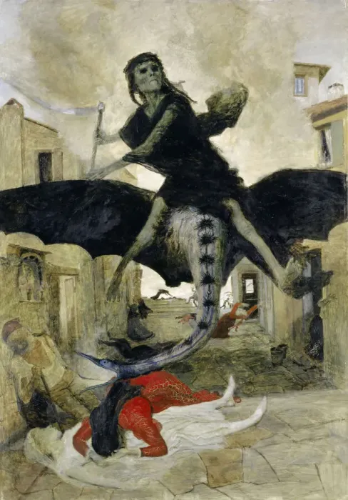 Framed Print : The Plague, 1898. Creator: Bocklin, Arnold (1827-1901) Framed Print : The Plague, 1898. Creator: Bocklin, Arnold (1827-1901)