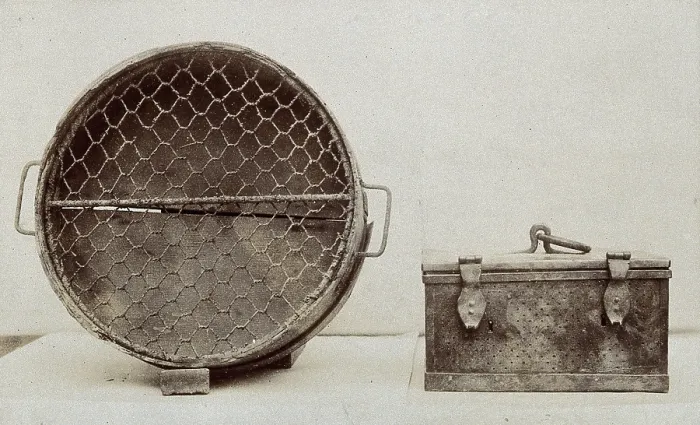 Framed Print : Plague apparatus from a lazaretto in Venice, two objects... c1890s. Creator: Unknown Framed Print : Plague apparatus from a lazaretto in Venice, two objects... c1890s. Creator: Unknown