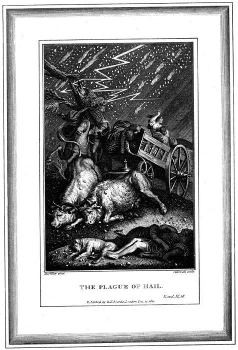Framed Print : The Plague of Rain and Hail, one of the Seven Plagues of Egypt, c1759-c1789. Artist: James Caldwall Framed Print : The Plague of Rain and Hail, one of the Seven Plagues of Egypt, c1759-c1789. Artist: James Caldwall