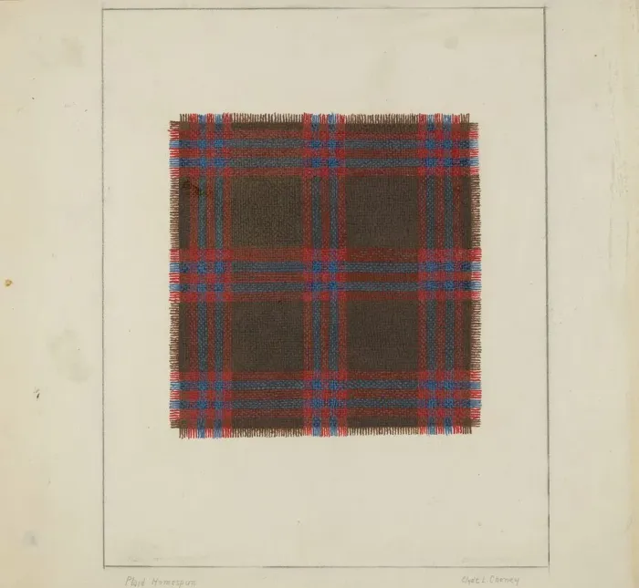 Framed Print : Plaid Homespun, 1935 / 1942. Creator: Clyde L. Cheney Framed Print : Plaid Homespun, 1935 / 1942. Creator: Clyde L. Cheney