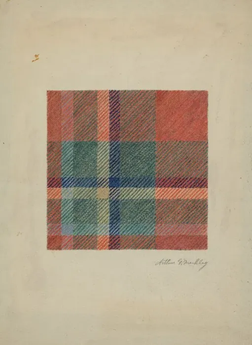 Framed Print : Plaid Woolen Blanket, c. 1938. Creator: Merkley, Arthur G Framed Print : Plaid Woolen Blanket, c. 1938. Creator: Merkley, Arthur G
