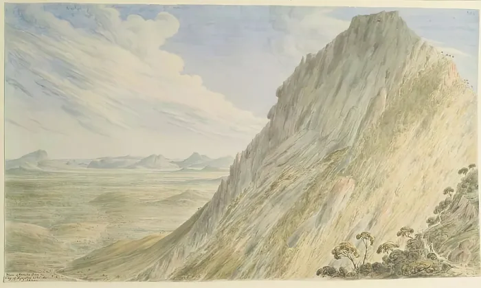 Framed Print : The Plain of Keratia from the Ridge of Hymettus, 1841. Creator: James Skene Framed Print : The Plain of Keratia from the Ridge of Hymettus, 1841. Creator: James Skene