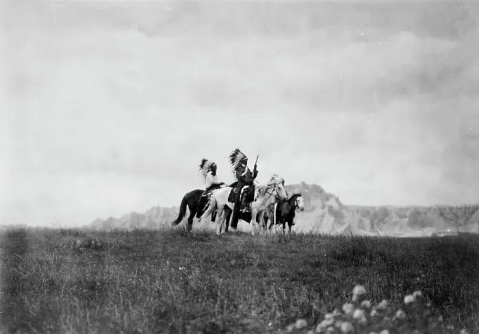 Framed Print : The plains of the Dakota-Sioux, c1905. Creator: Edward Sheriff Curtis Framed Print : The plains of the Dakota-Sioux, c1905. Creator: Edward Sheriff Curtis