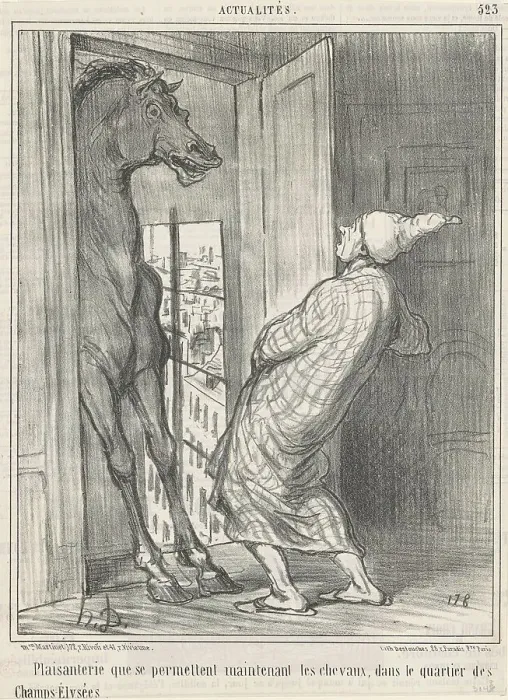 Framed Print : Plaisanterie que se permettent... 19th century. Creator: Honore Daumier Framed Print : Plaisanterie que se permettent... 19th century. Creator: Honore Daumier