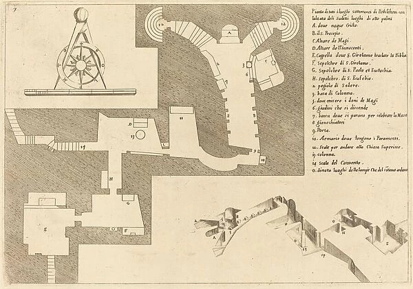Plan of All the Important Places in Bethlehem, 1619. Creator: Jacques Callot