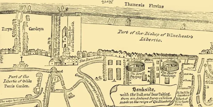 Framed Print : Plan of Bankside, Early in the Seventeenth Century, (c1878). Creator: Unknown Framed Print : Plan of Bankside, Early in the Seventeenth Century, (c1878). Creator: Unknown
