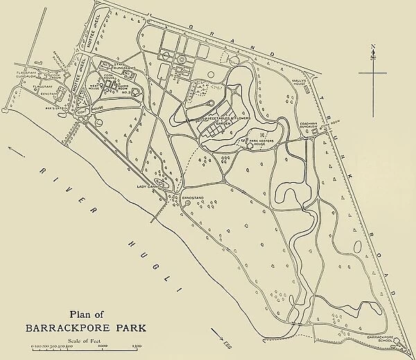 Plan of Barrackpore Park, 1925. Creator: Unknown