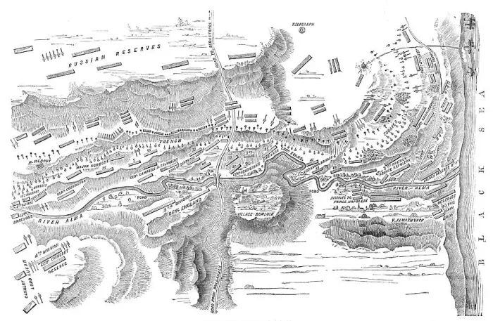 Framed Print : Plan of the Battle of the Alma, 1854. Creator: Unknown Framed Print : Plan of the Battle of the Alma, 1854. Creator: Unknown