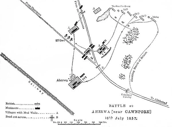 Plan of the Battle of Bithoor, c1891. Creator: James Grant