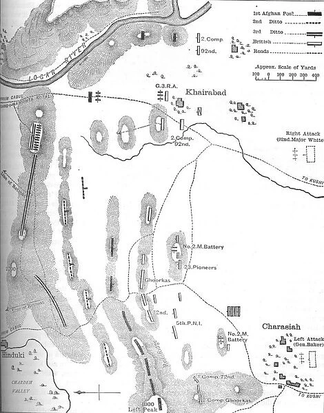 Plan of the Battle of Charasiah, (Oct. 6, 1979), c1880