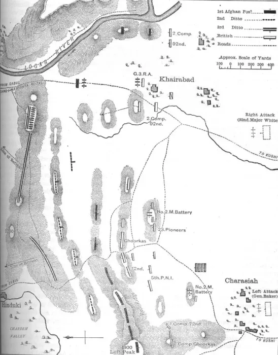 Framed Print : Plan of the Battle of Charasiah, (Oct. 6, 1979), c1880 Framed Print : Plan of the Battle of Charasiah, (Oct. 6, 1979), c1880