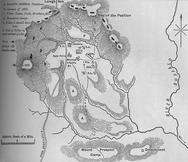 Plan of the Battle of Laings Nek (January 28, 1881), c1880s
