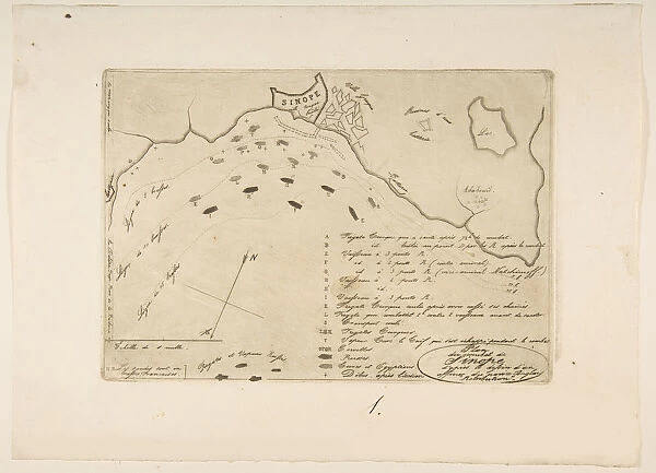 Plan of the Battle of Sinope, 1853