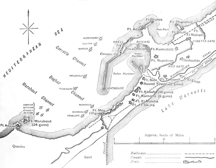 Framed Print : Plan of the Bombardment of Alexandria, (July 11, 1882), c1882 Framed Print : Plan of the Bombardment of Alexandria, (July 11, 1882), c1882