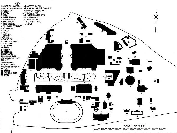Plan of the British Empire Exhibition, Wembley, showing disposition of principal buildings, 1924
